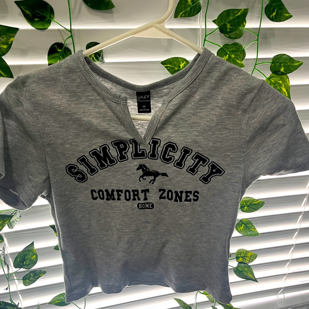 grey shein DAZY crop top